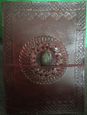 Leather Journal- Medium Labradorite Gem